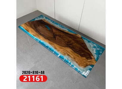 Flusstisch Esstisch River Table Massiv Tische 202x81 Epoxidharz Meer