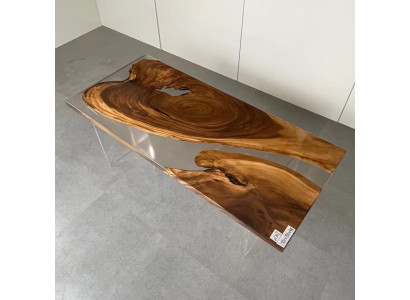 Esstisch Epoxid Harz Echtes Holz Massive Möbel Wasserfall Epoxy Tisch
