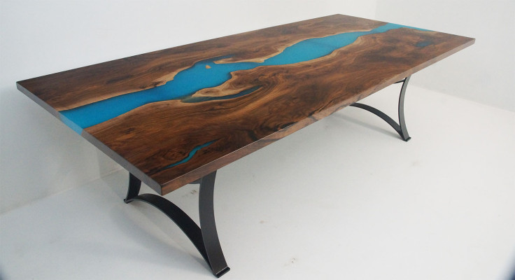 Maßanfertigung Tisch Epoxy Epoxidharz Resin Fluss Holz Echtes Preis 1qm Tische