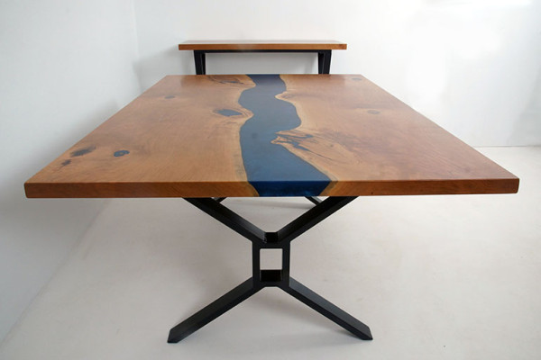 Maßanfertigung Tisch Epoxidharz Epoxy Fluss Echtes Holz Preis 1qm Tische Resin