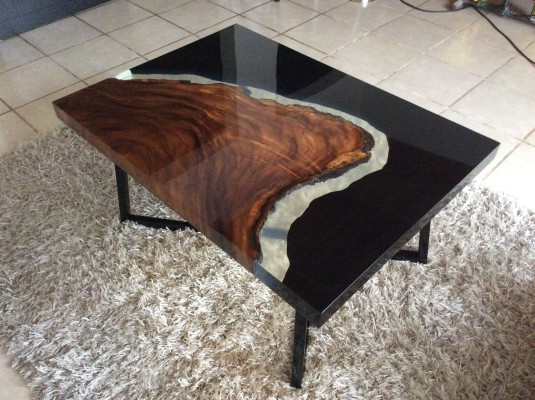 Couchtisch River Table Epoxidharz Massiv Tische 70x40 Flusstisch