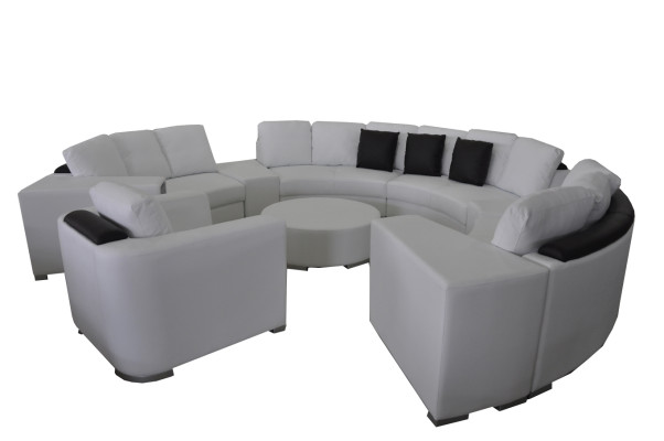 Runde Eck Sofa Couch Polster XXL Big Rund Couchen Wohnlandschaft Sessel Puff