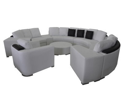 Runde Eck Sofa Couch Polster XXL Big Rund Couchen Wohnlandschaft Sessel Puff