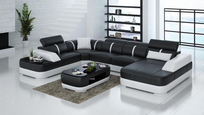 Design Eck Couch Sitz Leder Polster Ecke Garnitur Wohnlandschaft Sofas Neu Sofa