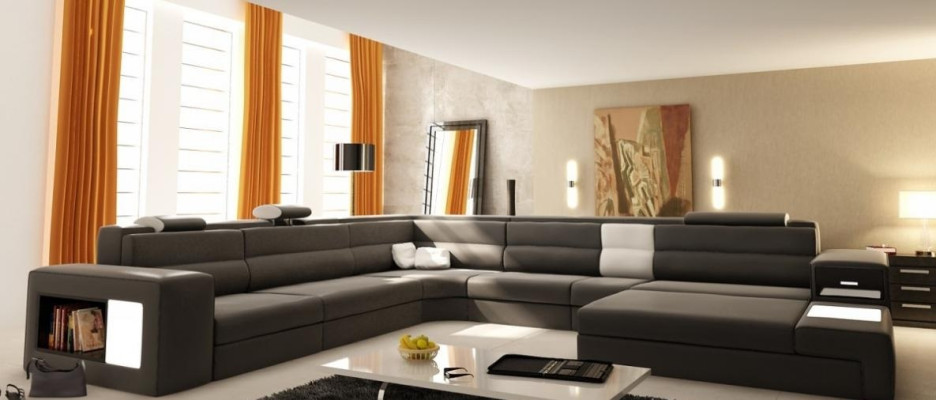 Ledersofa Couch Wohnlandschaft Ecksofa Sessel Set Garnitur Modern Sofa