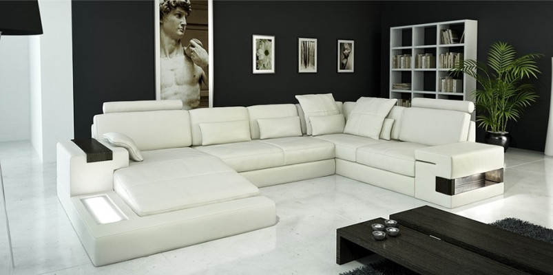 Eckcouch Wohnzimmer Couch Ecksofa Sofa Polster Eckgarnitur Wohnlandschaft + USB