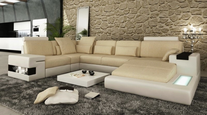 Ecksofa Sofa Couch Polster U Form Wohnlandschaft Design Couchen XXL Big
