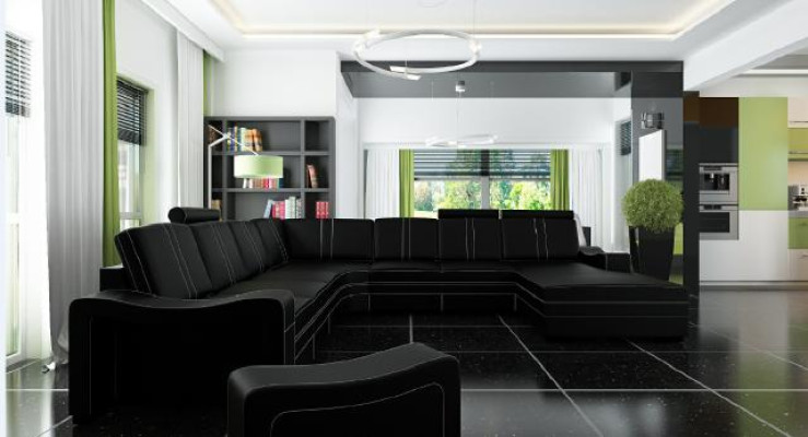XXL Ledersofa mit USB Ledercouch Wohnlandschaft Ecksofa Neu Garnitur Sofa FRANCO