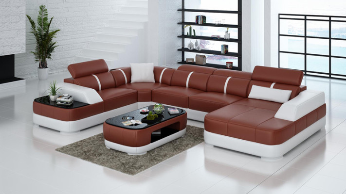 Eck Sofa Couch Polster Ecke Garnitur Leder Sofa Couchen Wohnlandschaft U Form