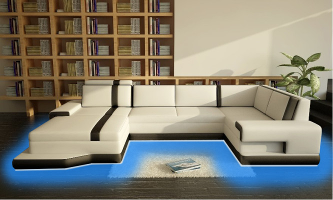 Design Big XXL U Form Sofa Wohnlandschaft Couch Polster Ecksofa Sitz Garnitur