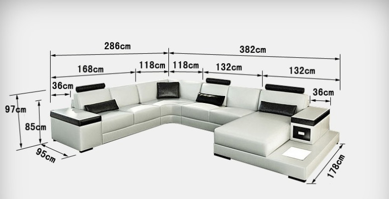 Ledersofa Couch Wohnlandschaft Ecksofa Garnitur Design Modern Neu Sofa Licht USB