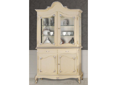 Vitrine Italienische Luxus Möbel Vitrinen Kommodenschrank Glas Design Schrank