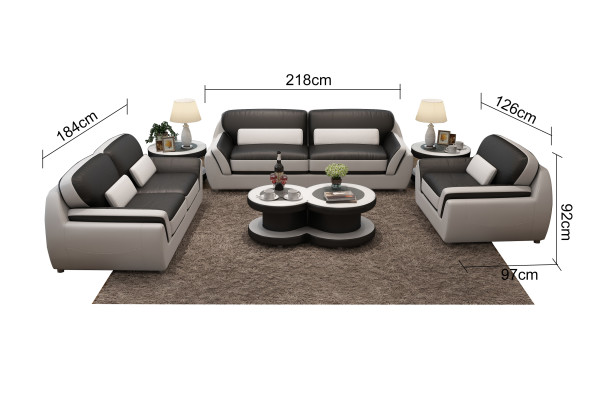Ledersofa Couch Sofagarnitur Neu 3+2+1 Sitzer Dekor Garnitur Design Modern