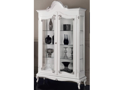 Vitrine Weiß Glasschrank Design Klassische Schrank Luxus Holz Möbel Vitrinen Neu