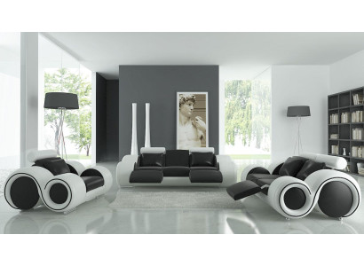 Ledersofa mit USB Wohnlandschaft 3+2+1 Sitzer Garnitur Design Modern Sofa A1163D