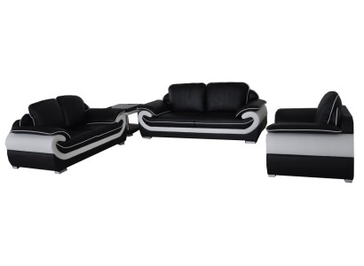 Sofa Couch Sitz Komplett Gruppe Set Leder Garnitur 3+2+1 Set + USB Neu Polster