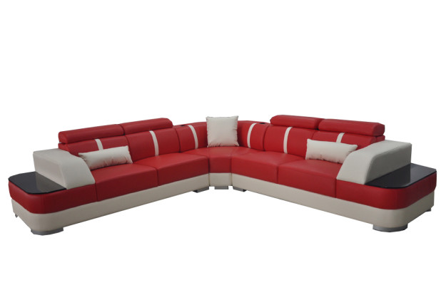 Leder Sofa Wohnlandschaft Garnitur Design Modern Ecke Sofas Luxus L-Form G8026B