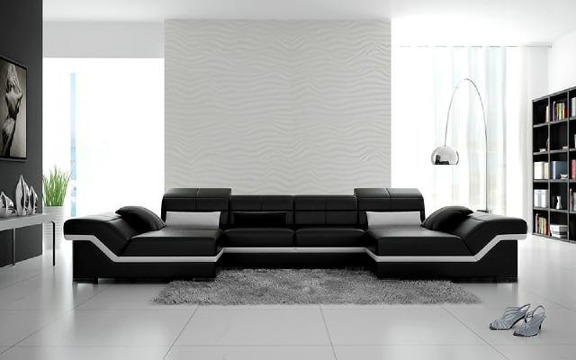 Big Ledergarnitur Polster Neu Ledersofa XXL Sofa mit USB Ecksofa Wohnlandschaft