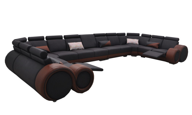 XXL Couch Big Ecksofa Leder Eckgarnitur Ecke Landschaft Polster Wohn U Form +USB
