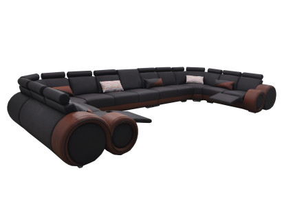 XXL Couch Big Ecksofa Leder Eckgarnitur Ecke Landschaft Polster Wohn U Form +USB