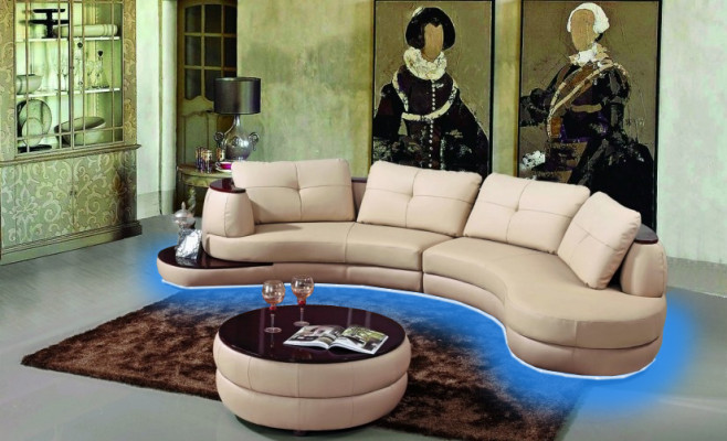 Designersofa Ecksofa Wohnlandschaft Rundsofa Ledersofa Couch Sofa UForm PR-S