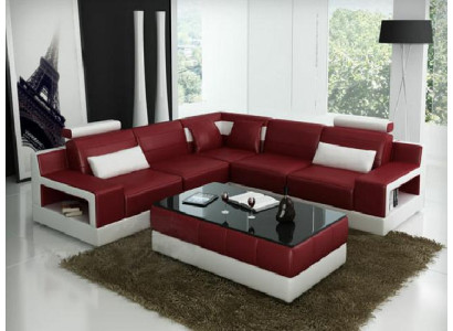 Ledersofa Ecksofa Design Couch Bettfunktion Garnitur Wohnlandschaft Polster Neu