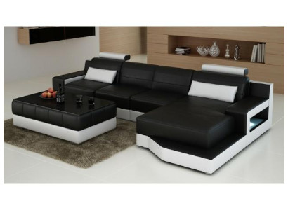 Ecksofa Textil Stoff Leder Polster Sofas Sofa Couch Garnitur Wohnlandschaft ULM
