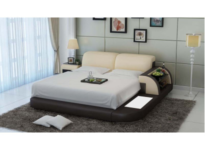 Doppelbett Wasserbett Hotel Betten Komplett Lederbett, Bett gepolstert Wasser + USB