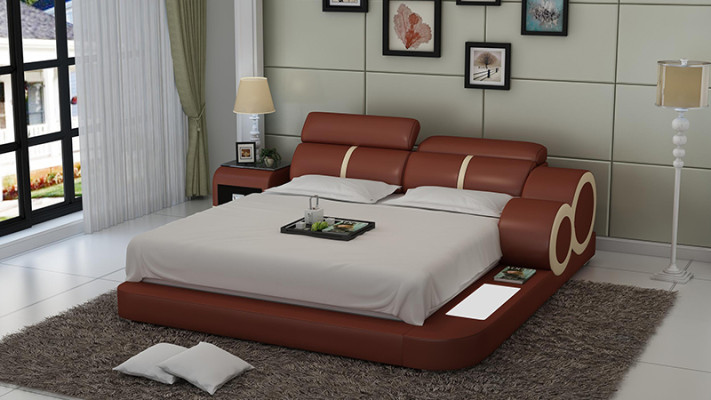 Wasserbett Hotel Doppelbett Betten Komplett Lederbett Polsterbett Wasser Mit USB