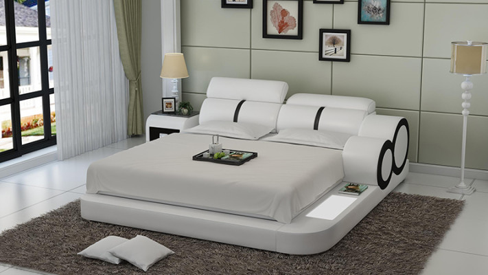 Wasserbett Hotel Doppelbett Betten Komplett Lederbett Polsterbett Wasser Mit USB
