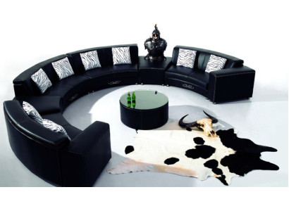 Rundsofa mit USB Couch Große XXL Wohnlandschaft Ecksofa Rund Sofa Eck Polster
