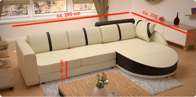 DESIGNERSOFA SCHLAFSOFA LEDERECKCOUCH NEU LEDERSOFA ECKSOFA MIT BETTFUNKTION