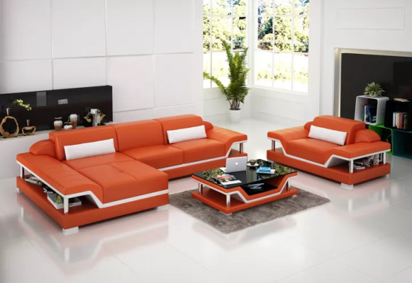 Ecksofa Wohnlandschaft Eckcouch Eckgarnitur Polster Sofa LForm Ledersofa Couch