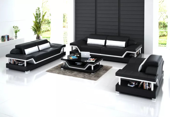 Wohnlandschaft Sofagarnitur 221 Sitzer Couchtisch Ledersofa Modernes Sofa Couch