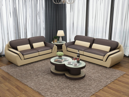 Ledersofa mit USB Sofagarnitur Neu 3+2 Sitzer Garnitur Design Modern Sofa G8038C