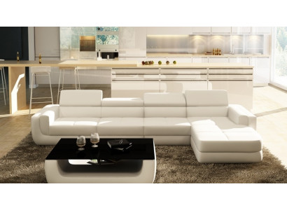 Modern Ecksofa mit USB Polster Leder Design Sofa Garnitur Wohnlandschaft Tettau