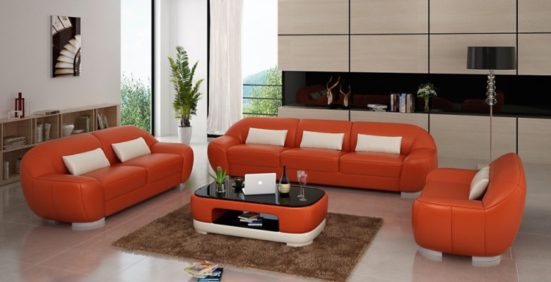 Sofagarnitur 3+2+1 Couch Polster Sitz Leder Garnitur Designer Set Neu Homberg W