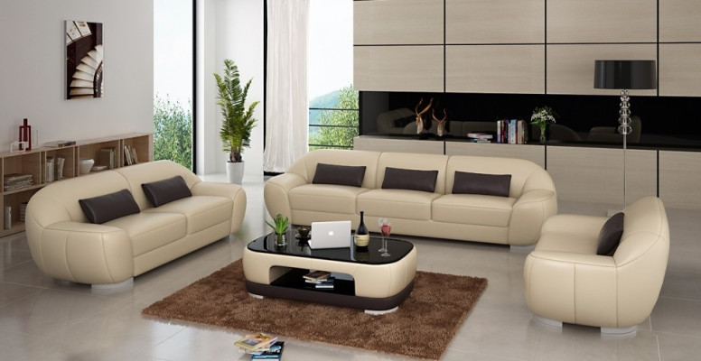 Sofagarnitur 3+2+1 Couch Polster Sitz Leder Garnitur Designer Set Neu Homberg W