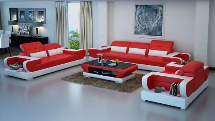 Sofagarnitur Couch Polster Leder Sitz Garnitur 3+2+1 Set Modernes Sofa Detmold