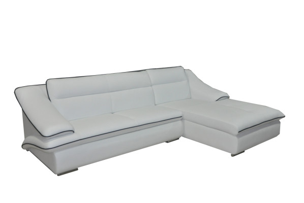 Eck Sofa Leder mit USB,Eck Garnitur Ecke Landschaft Polster Design Wohn L Form