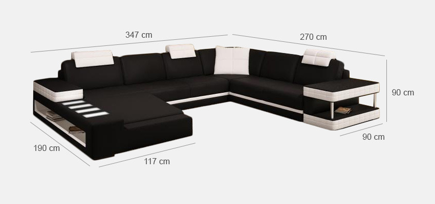 Ledersofa Ecksofa Eckcouch Polster Sitz Ecke Garnitur Wohnlandschaft
