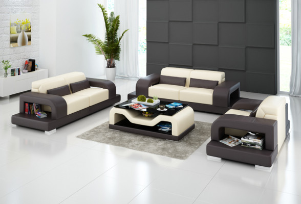 Ledersofa Couch Wohnlandschaft 3+2+1 Sitzer Garnitur Design Modern Sofa G8006D