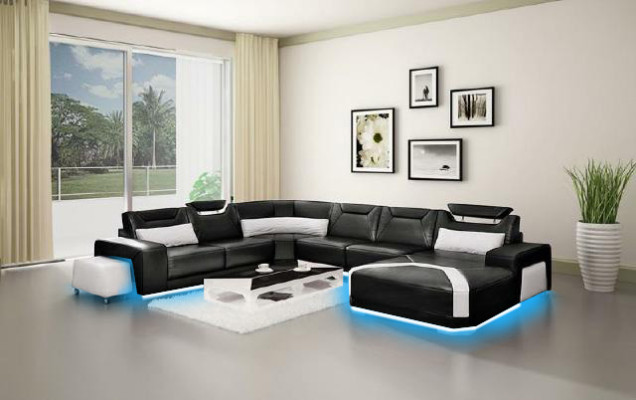 Ecksofa Polster Wohnlandschaft Couch Sofa Wohnlandschaft UForm Sitz Ecke PH739C