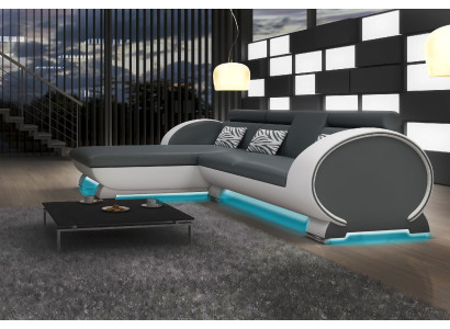 LEDERSOFA ECKSOFA SOFAGARNITUR DESIGNER COUCH BARFUNKTION SOFA mit USB POLSTER