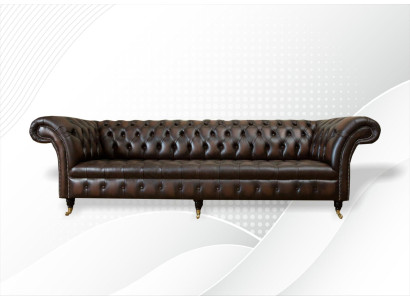 xxl Big Sofa Couch Chesterfield 265cm Deko Polster Sofas 4 Sitzer Leder