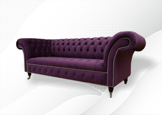 XXL Sofa 3 Sitzer Couch Polster Chesterfield Sitz Garnitur Textil Leder