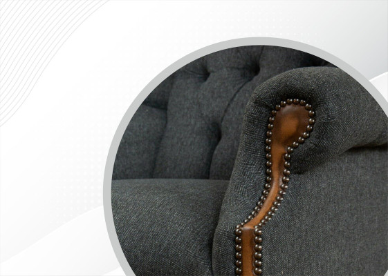 Stuhl 1x Wohnzimmer Polsterstuhl Fernseh Lounge Textil Sitz Sessel