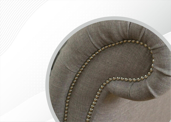 Graue Chesterfield Sofa Couch Polster Stoff Leder Couchen Samt Garnitur