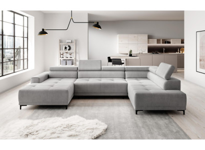 Design Ecksofa Sofa L-form Bettfunktion Couch Polster Sitz Eck Sofas Textil Neu