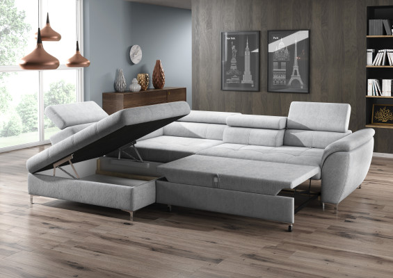 Ecksofa Schlafsofa Polster Eck Couch Garnitur Bettfunktion Sofa Leder Neu